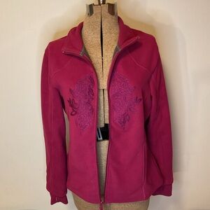 Mondetta Women's Fuchsia Embroidered Utility Jacket